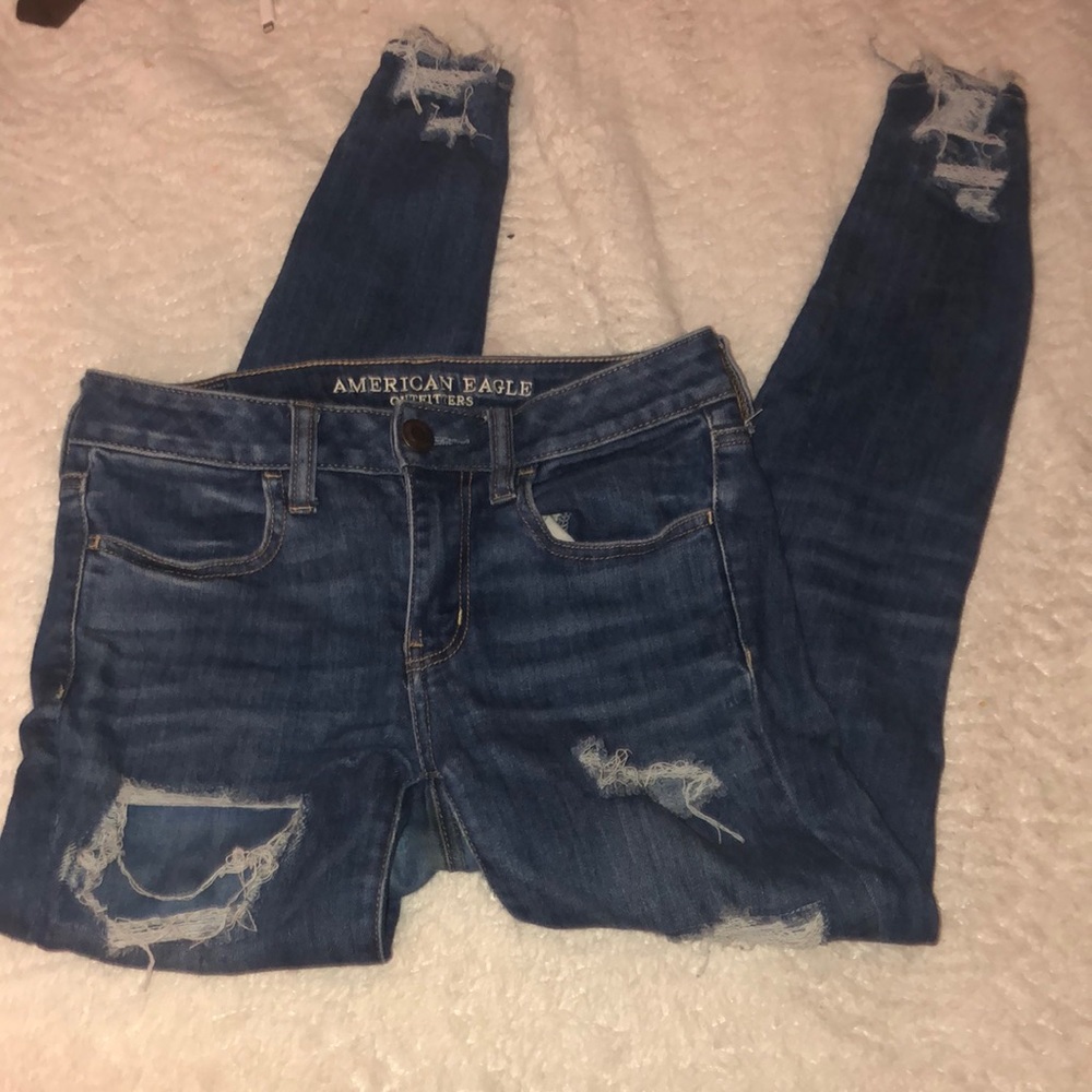 aeo ripped skinny jeans